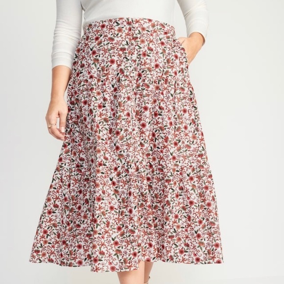 NWT! Floral-Print Tiered Button-Front Maxi Skirt for Women - Size 2X - Picture 5 of 9